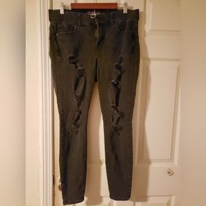 Torrid Bombshell skinny Jean's, very distressed, size 14 regular